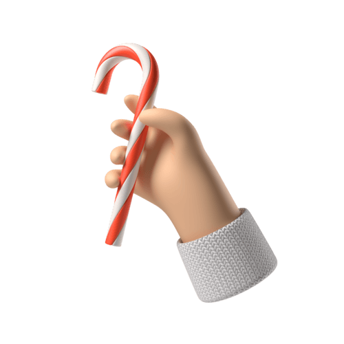 A Hand Holding A Candy Cane