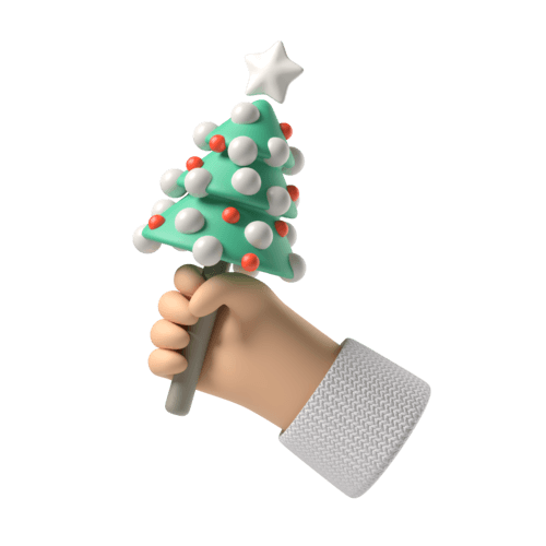 Hand Holding A Christmas Tree